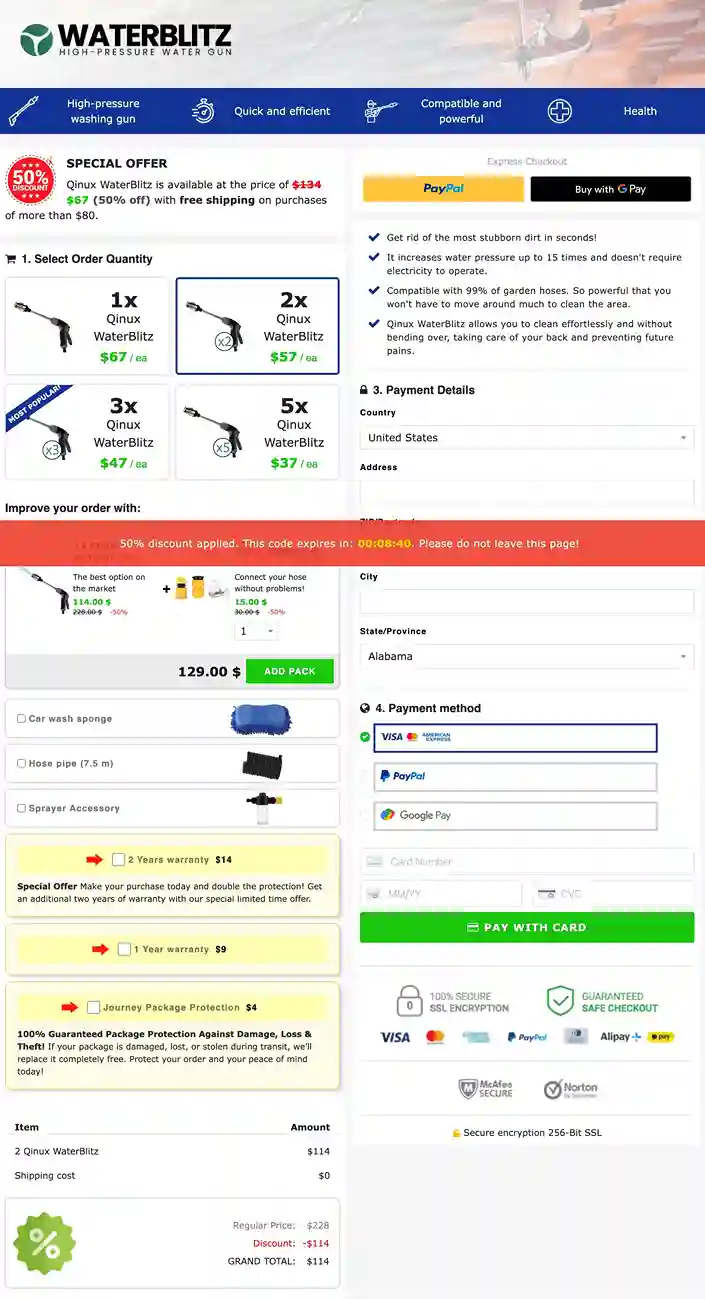 Waterblitz Official Secure Checkout — Order Page 2026